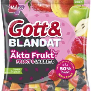 Malaco Gott & Blandat Äkta Fruktgodis Frukt & Lakrits 220g