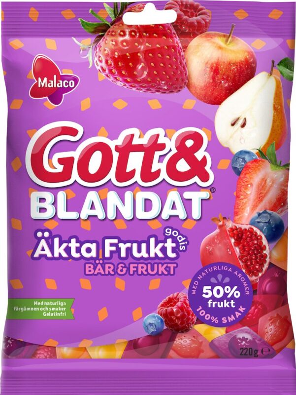 Malaco Gott & Blandat Äkta Fruktgodis Bär & Frukt 220g